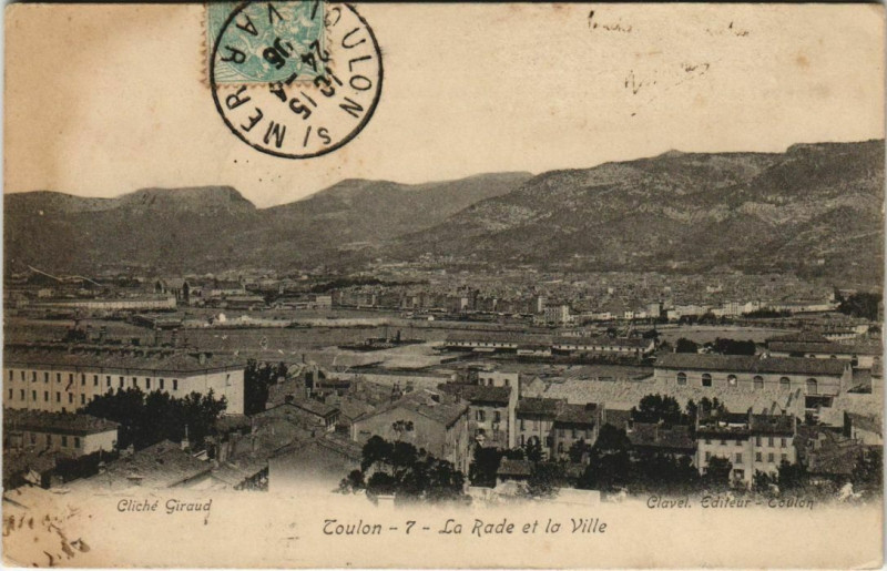 Carte postale ancienne Toulon La Rade et la Ville France à Toulon