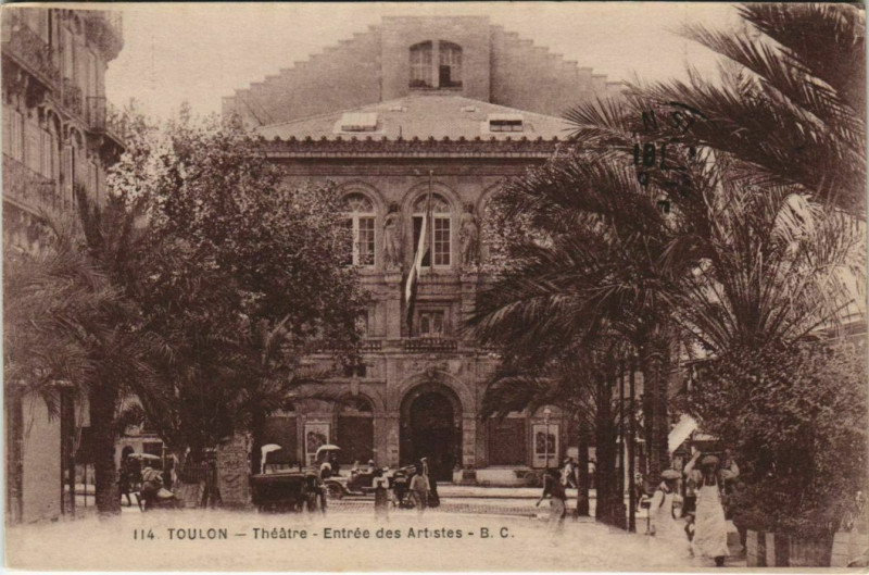 Carte postale ancienne Toulon Theatre ,Entree des Artistes France à Toulon