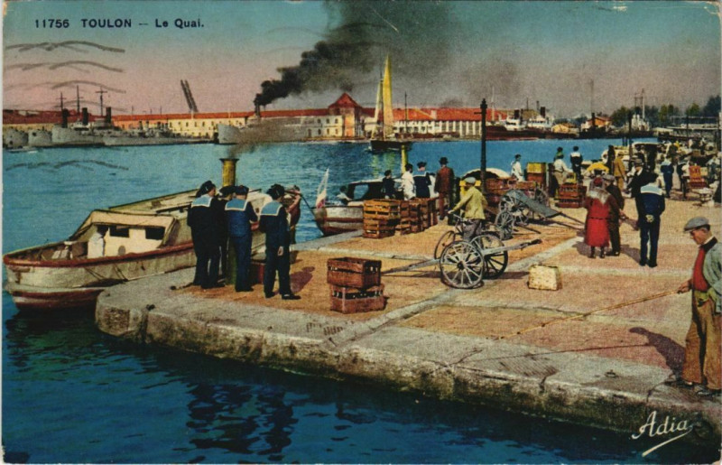 Carte postale ancienne Toulon Le Quai France à Toulon