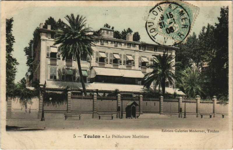Carte postale ancienne Toulon La Prefecture Maritime France à Toulon