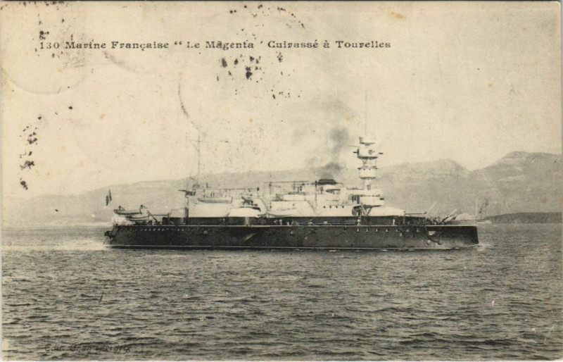 Carte postale ancienne Toulon Marine Francaise Le Magenta Cuirasse a Tourelles France à Toulon