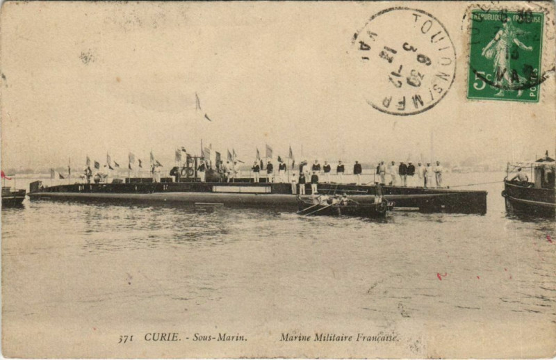 Carte postale ancienne Toulon Sous Marin ,Marine Militaire Francaise France à Toulon