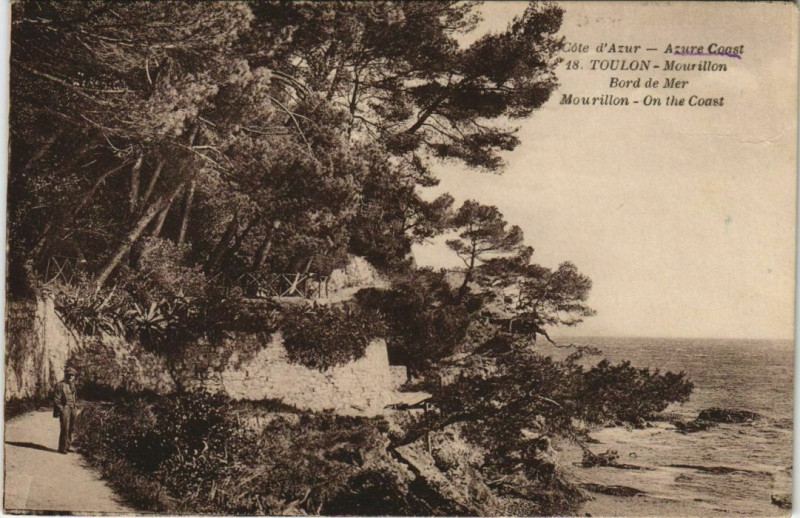 Carte postale ancienne Toulon Mourillon ,Bord de Mer France à Toulon