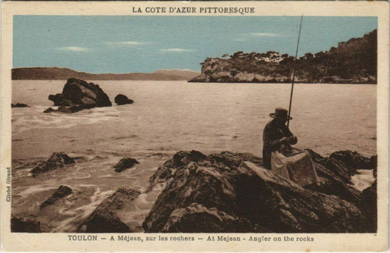 Carte postale ancienne Toulon A Mejean ,sur les rochers France à Toulon
