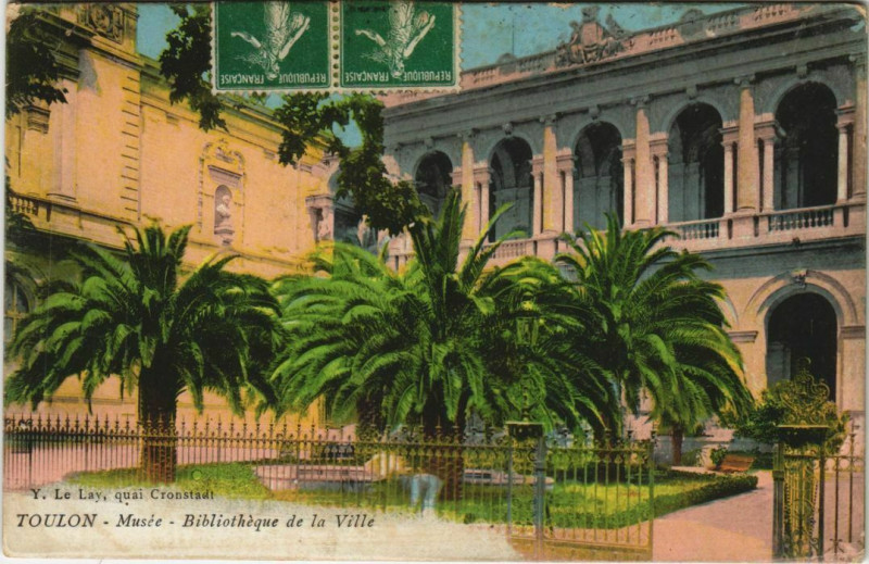 Carte postale ancienne Toulon Musee ,Bibliotheque de la Ville France à Toulon