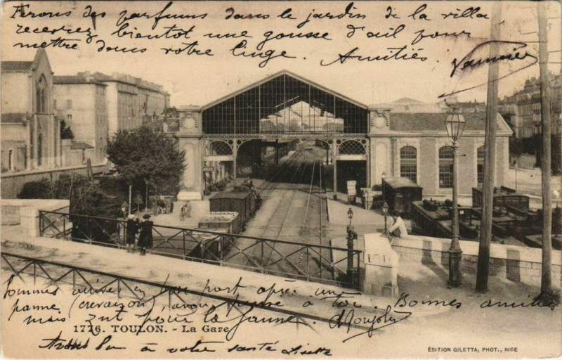 Carte postale ancienne Toulon La Gare France à Toulon
