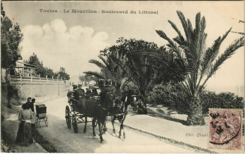 Carte postale ancienne Toulon Le Mourillon ,Boulevard du Littoral France à Toulon