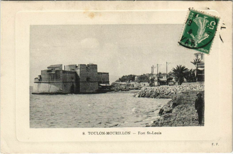 Carte postale ancienne Toulon Mourillon ,Fort Saint-Louis France à Toulon