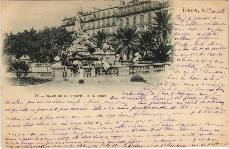 Carte postale ancienne Toulon Place de la Liberte France à Toulon