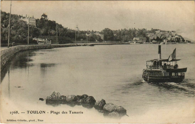 Carte postale ancienne Toulon Plage des Tamaris France à Toulon
