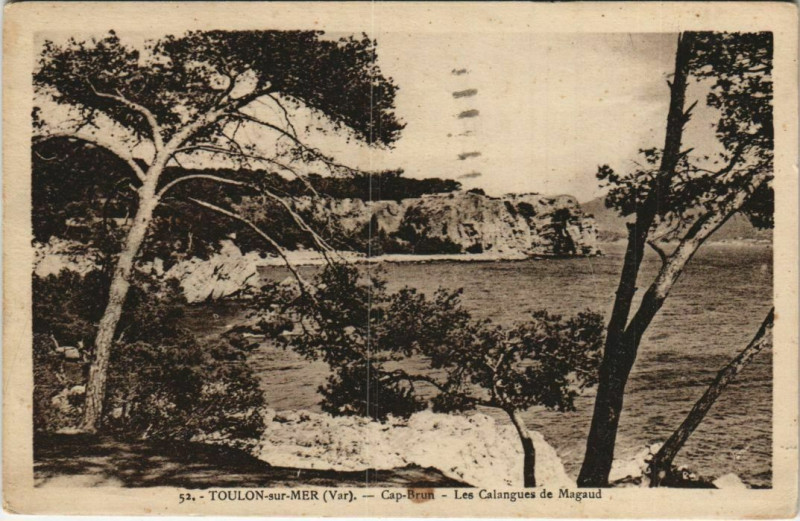 Carte postale ancienne Toulon Cap Brun ,Les Calangues de Magaud France à Toulon