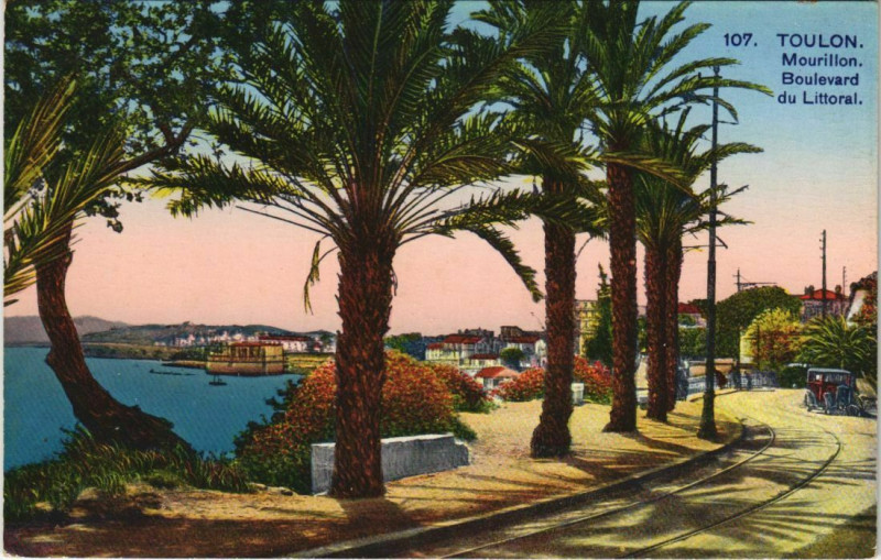 Carte postale ancienne Toulon Mourillon ,Boulevard du Littoral France à Toulon