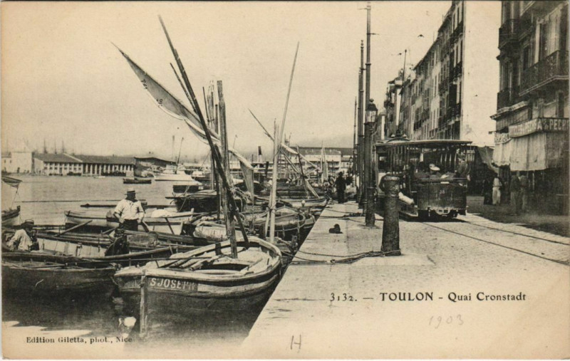 Carte postale ancienne Toulon Quai Cronstadt France à Toulon