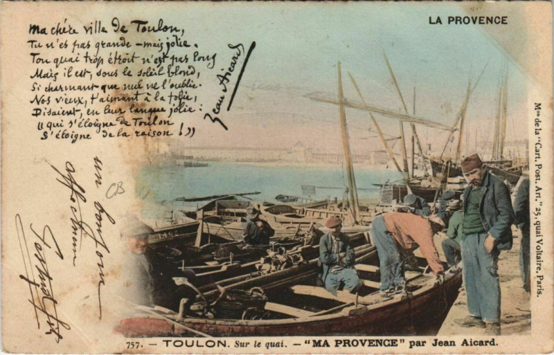 Carte postale ancienne Toulon sur le quai France à Toulon
