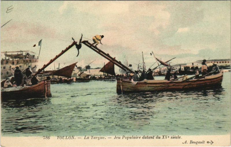 Carte postale ancienne Toulon La Targue ,Jeu Populaire datant du Xve siecle France à Toulon