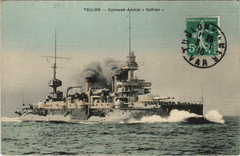 Carte postale ancienne Toulon Cuirasse Marial Suffren France à Toulon