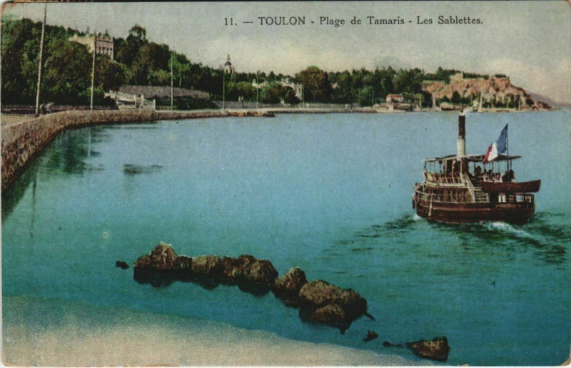 Carte postale ancienne Toulon Plage de Tamaris ,Les Sablettes France à Toulon