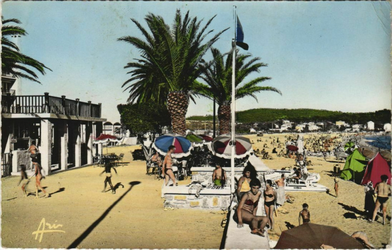 Carte postale ancienne Toulon Les Sablettes ,La plage France à Toulon