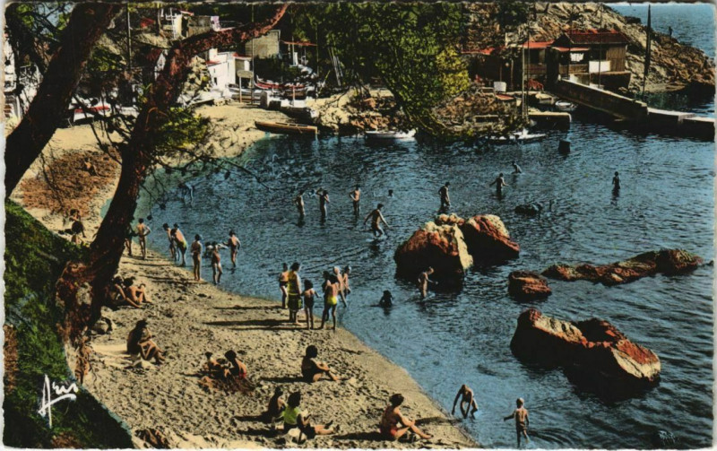 Carte postale ancienne Toulon Plage de Mejean France à Toulon
