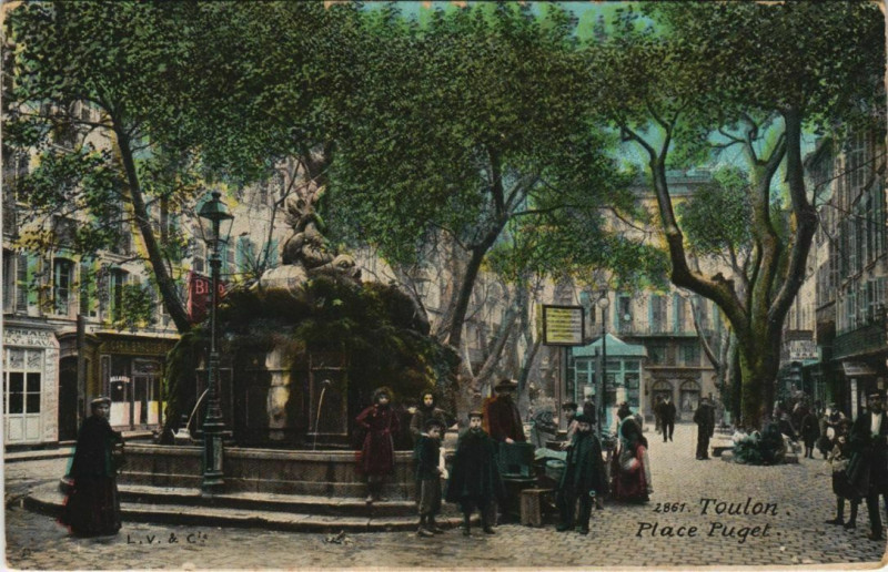 Carte postale ancienne Toulon Place Puget France à Toulon