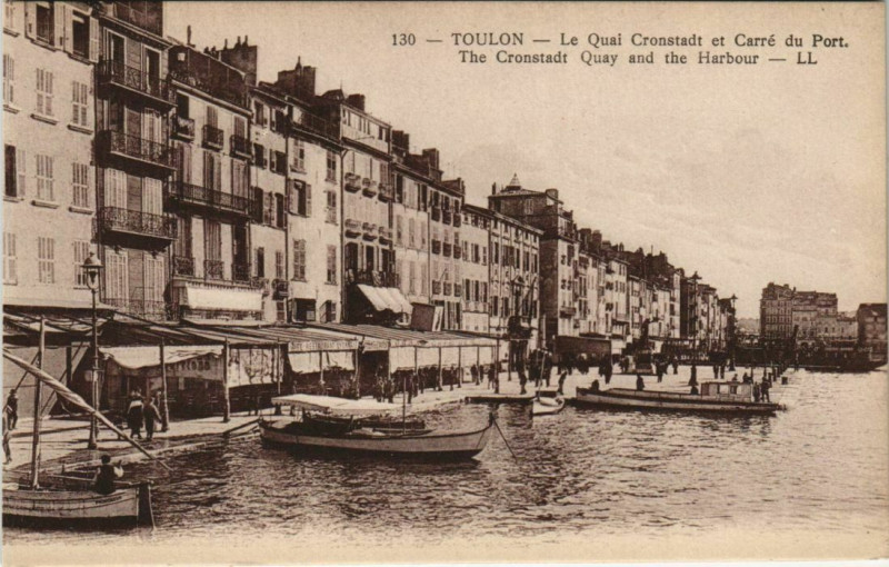 Carte postale ancienne Toulon Quai Cronstadt et Carre du Port France à Toulon
