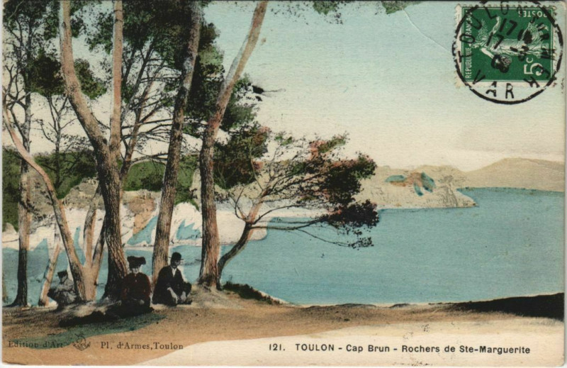 Carte postale ancienne Toulon Cap Brun ,Rochers de Sainte-Marguerite France à Toulon