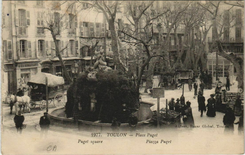 Carte postale ancienne Toulon Place Puget France à Toulon