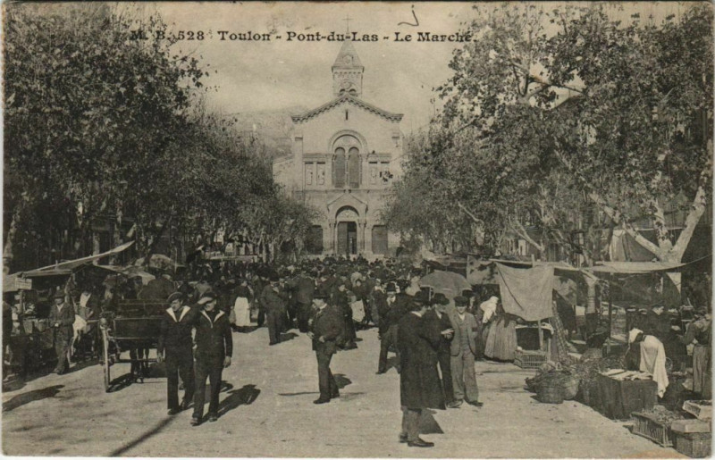 Carte postale ancienne Toulon Pont du Las ,Le Marche France à Toulon