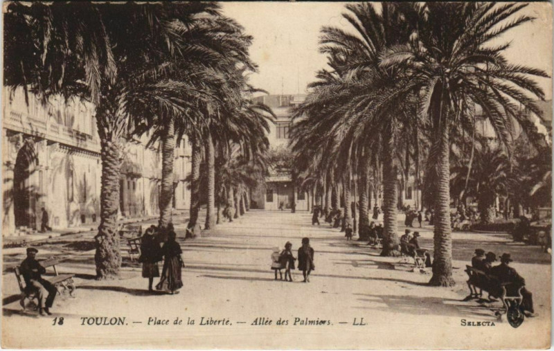 Carte postale ancienne Toulon Place de la Liberte ,Allee des Palmiers France à Toulon