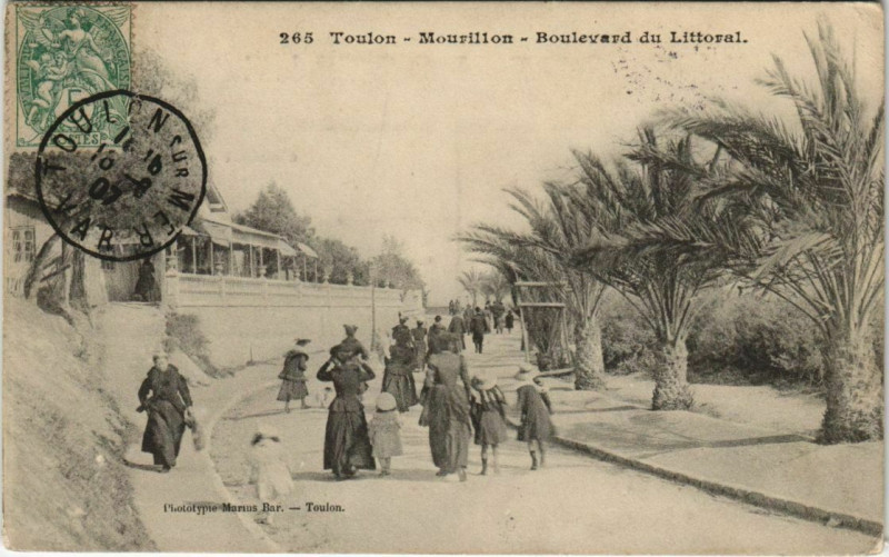 Carte postale ancienne Toulon Mourillon ,Boulevard du Littoral France à Toulon