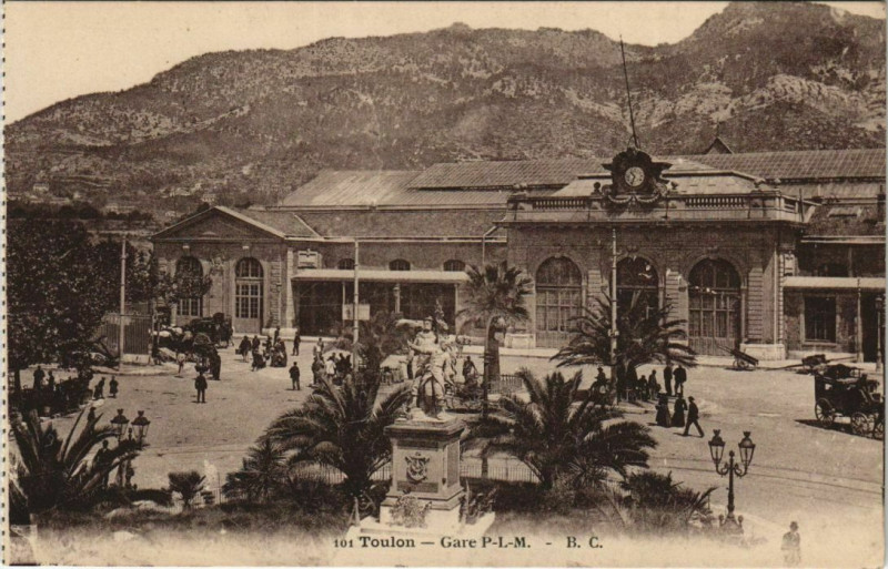Carte postale ancienne Toulon Gare P.L.M. France à Toulon