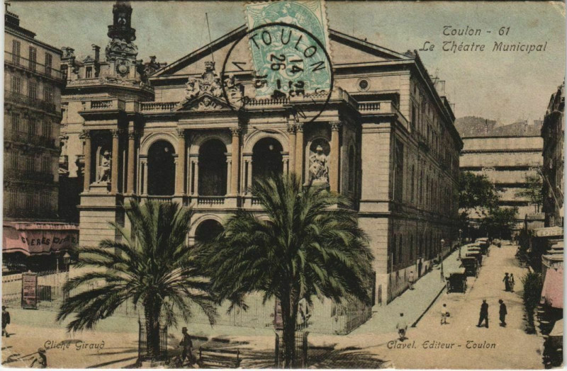 Carte postale ancienne Toulon Le Theatre Municipal France à Toulon