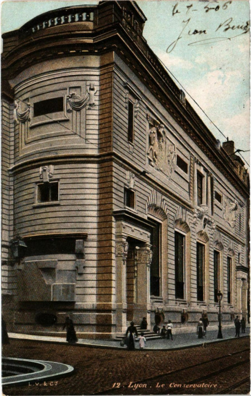 Carte postale ancienne Lyon Le Conservatorie à Lyon