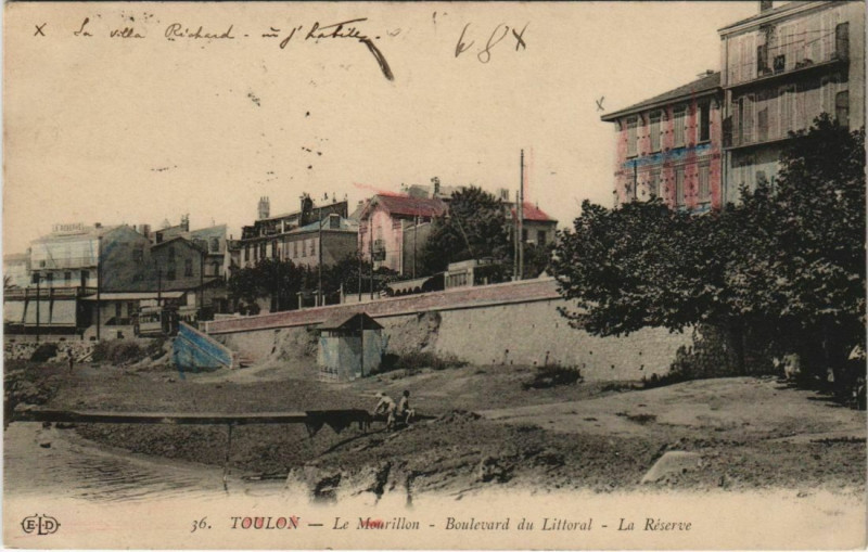 Carte postale ancienne Toulon -Mourillon ,Boulevard du Littoral France à Toulon