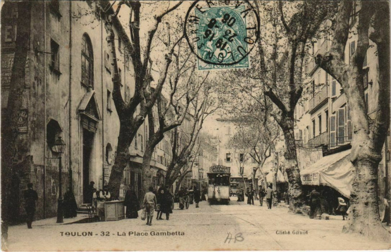 Carte postale ancienne Toulon La Place Gambetta France à Toulon