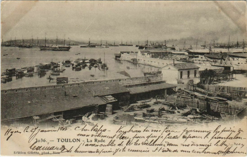 Carte postale ancienne Toulon La Rade France à Toulon
