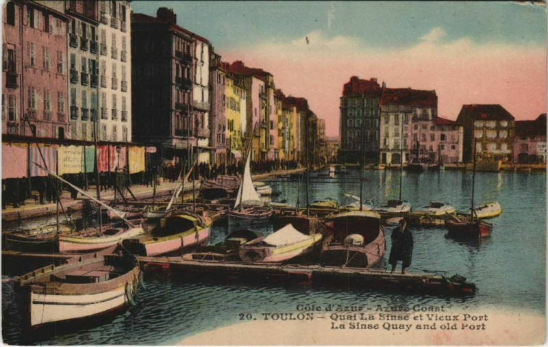 Carte postale ancienne Toulon Quai la Sinse et Vieux Port France à Toulon