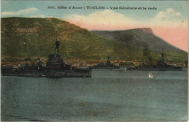 Carte postale ancienne Toulon vue generale et la rade France à Toulon