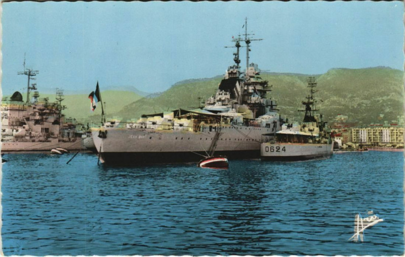 Carte postale ancienne Toulon Jean Bart ,Au repos dans la Rade France à Toulon