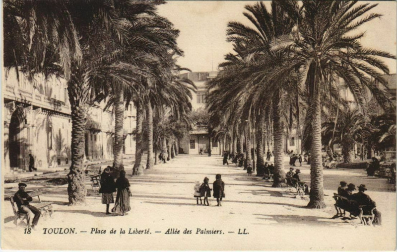 Carte postale ancienne Toulon Place de la Liberte ,Allee des Palmiers France à Toulon