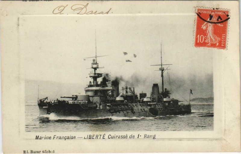 Carte postale ancienne Toulon Liberte Cuirasse de 1 Rang France à Toulon