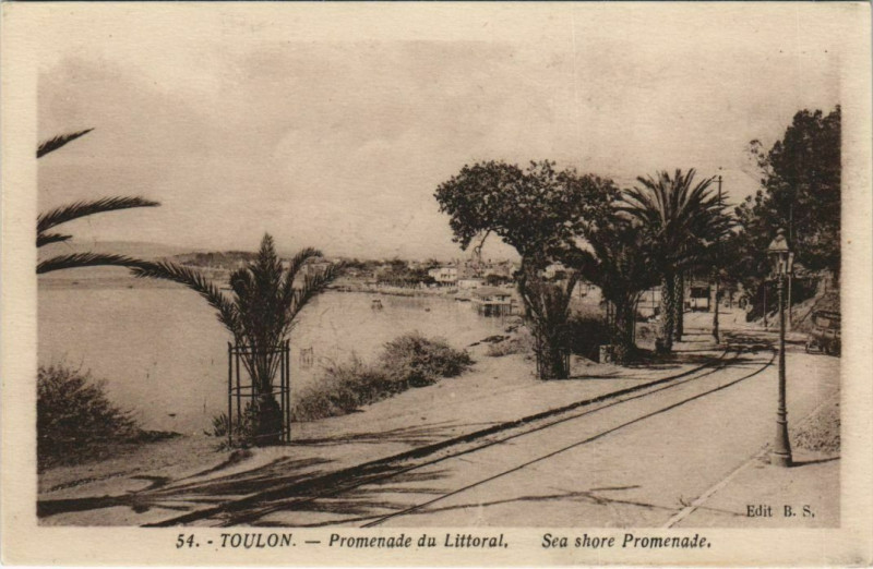 Carte postale ancienne Toulon Promenade du Littoral France à Toulon