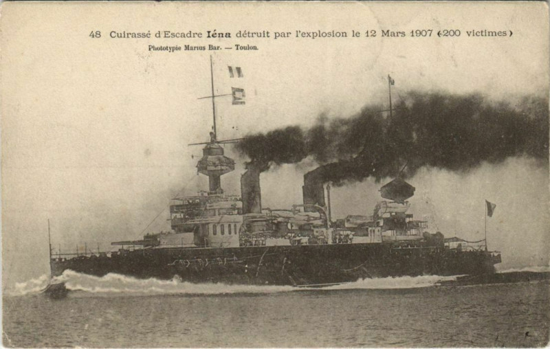 Carte postale ancienne Toulon Cuirasse d'Escadre Iena France à Toulon