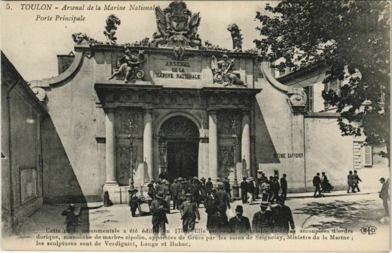 Carte postale ancienne Toulon Arsenal de la Marine Nationale ,Porte Principale France à Toulon