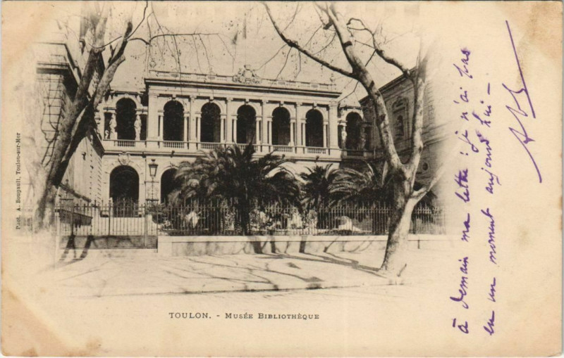 Carte postale ancienne Toulon Musee Bibliotheque France à Toulon