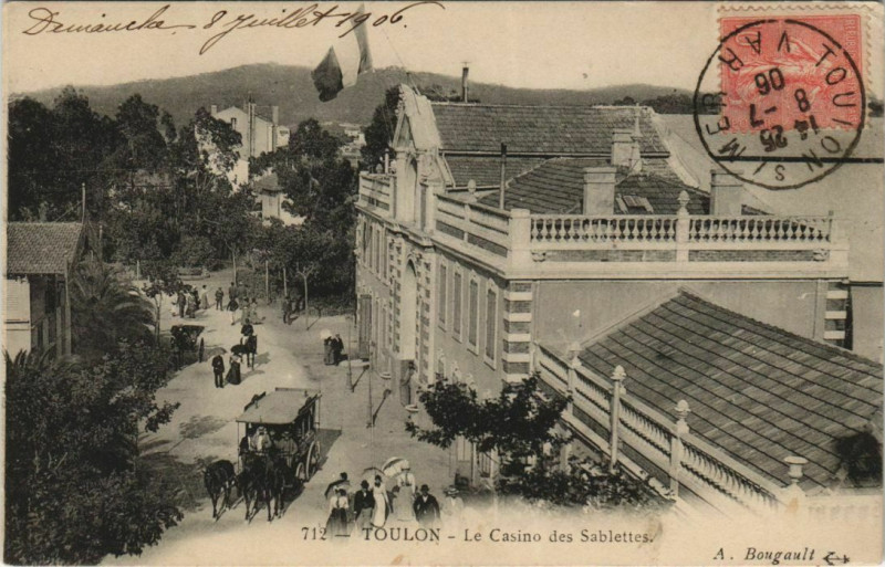 Carte postale ancienne Toulon Le Casino des Sablettes France à Toulon