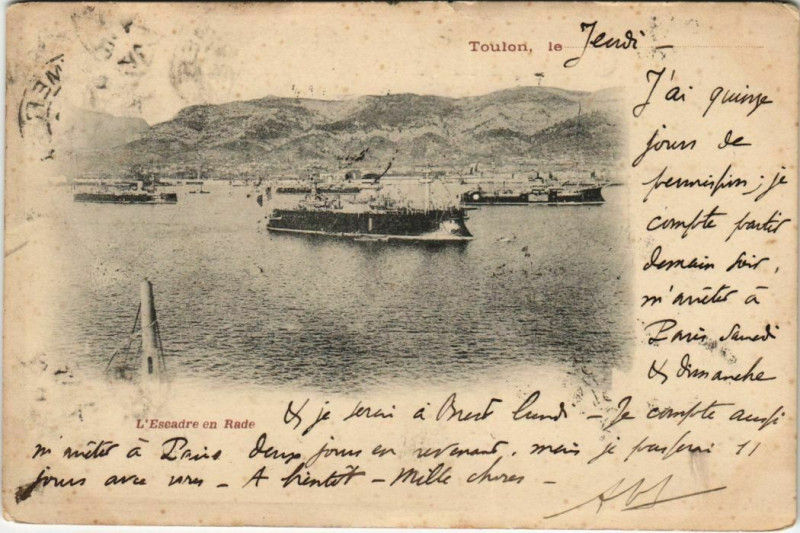 Carte postale ancienne Toulon Escadre en Rade France à Toulon