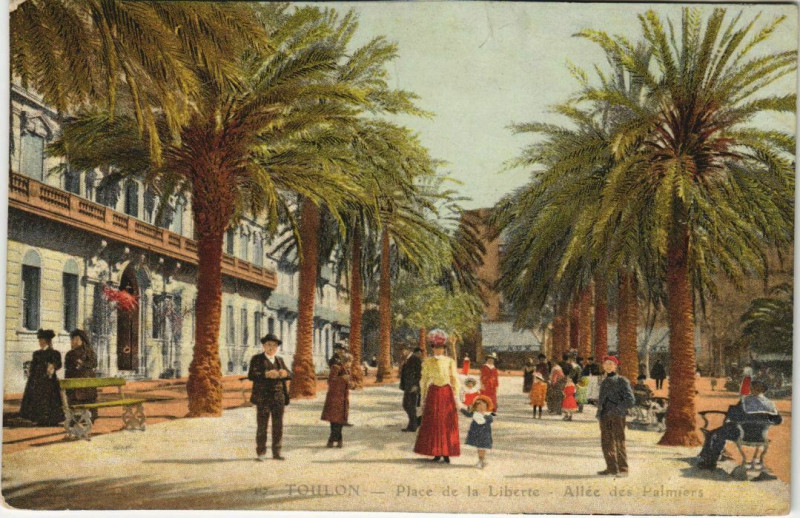 Carte postale ancienne Toulon Place de la Liberte ,Allee des Palmiers France à Toulon