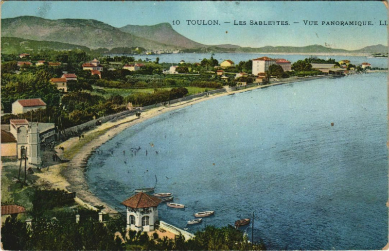 Carte postale ancienne Toulon Les Sablettes ,vue panoramique France à Toulon