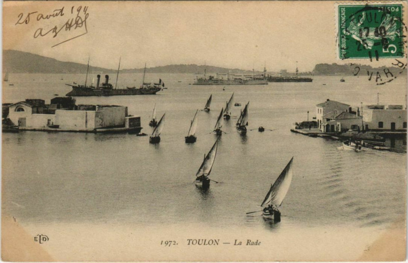Carte postale ancienne Toulon La Rade France à Toulon